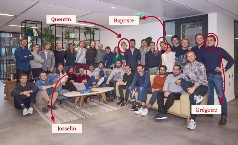 Quentin, Grégoire, Baptiste and Josselin, PayFit sales team